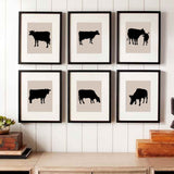 Cow Stencils painted in framed art