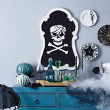 Scarred Skull and Crossbones Stencil Chalkboard