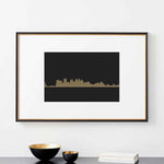 City Skyline Wall Stencil Framed