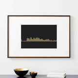 City Skyline Wall Stencil Framed