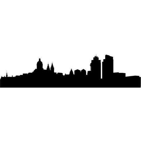 Amsterdam City Skyline Silhouette Stencil