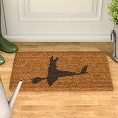 Halloween Wall Stencil Witch On Broom Floor mat