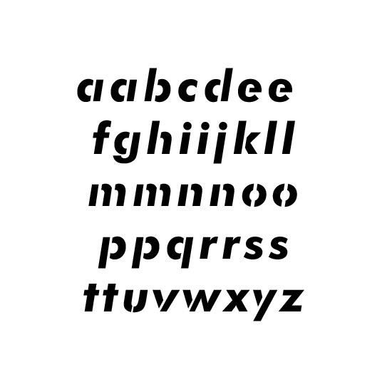 Futura Lowercase Alphabet Stencil Set