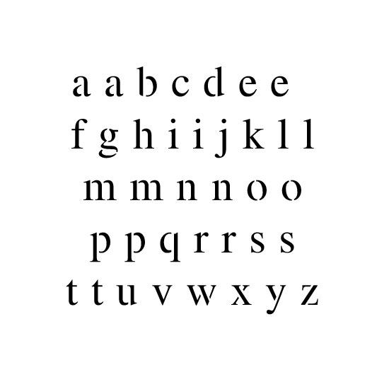 Times New Roman Lowercase Alphabet Stencil Stencil Set