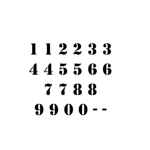 Stencil Font Number Stencil Set