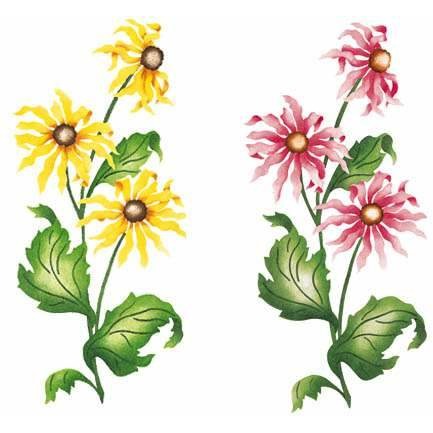 Cone Flower Stencils