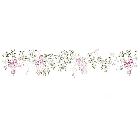 Trailing Wisteria Floral Border Wall Stencil Set by DeeSigns