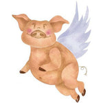 Wilbur Flying Pig Wall Stencil