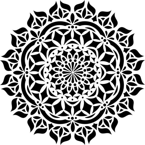 Asana Mandala Stencil (10 mil plastic)