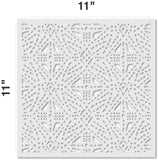 Tribal Stitches All Over Pattern Stencil Measurements