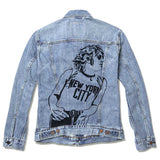 John (side) Icons Collection Stencil by Bill Burns on Denim Jacket