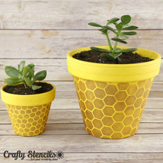 Hex Mini Craft Stencil In Pot