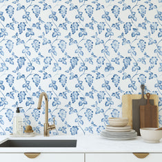 Grapevine Allover Wall Stencil - Room Setting