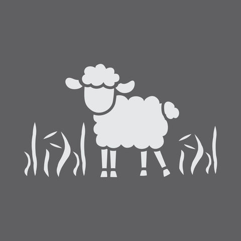 Spring Lamb Wall Stencil