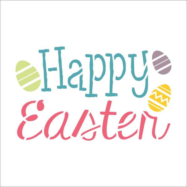 Happy Easter Eggs Home Decor Stencil | Oak Lane Studio