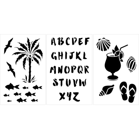 Vacation 3pc Craft Stencil