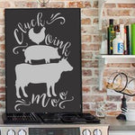 Cluck Moo Oink Antique Farmhouse Stencils