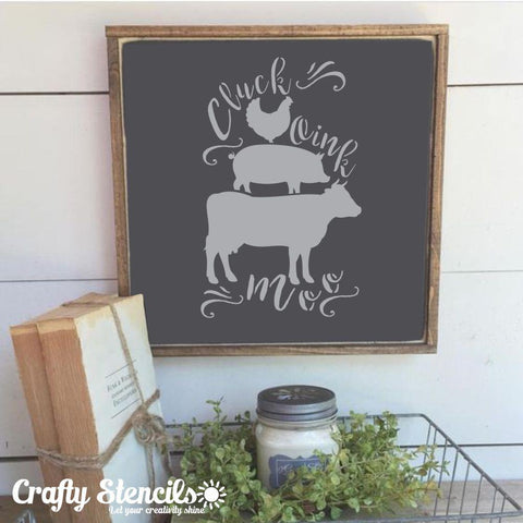 Cluck Moo Oink Craft Stencil