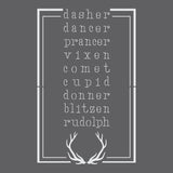 Reindeer Names Wall Stencil