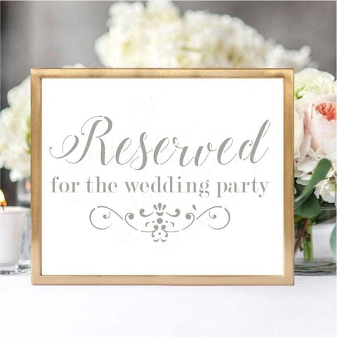 Reserved for Wedding Party Wedding Sign Stencil