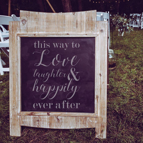 This Way to Love Wedding Sign Stencil On Sign