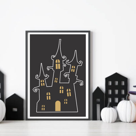 Haunted House Halloween Wall Stencil