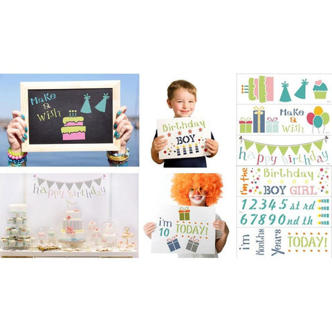 Children's Birthday Party 6 Piece Craft Stencil Kit