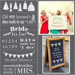 Bridal Shower 6 Piece Craft Stencil Kit