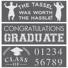 Graduation DIY Craft 3 Piece Stencil Kit