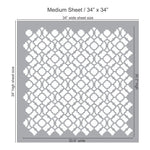 Moroccan Wall Stencil Measurements 34 x 34