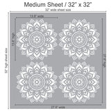 Boho Medallion Wall Stencil Medium Sheet