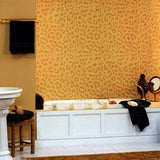 Leopard Print Wall Painting Stencil in Bathroom