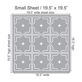 Moroccan Traditional Tin Tile Wall Stencil Small Sheet Measurements