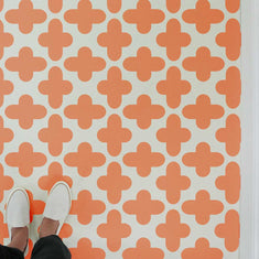 Quatrefoil Wall Stencil used as Tile Stencils