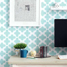 Quatrefoil Wall Stencils in Office