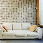 Modern Lattice Wall Painting Stencil Room