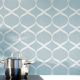 Undulation Wall Stencils Painted in kitchen