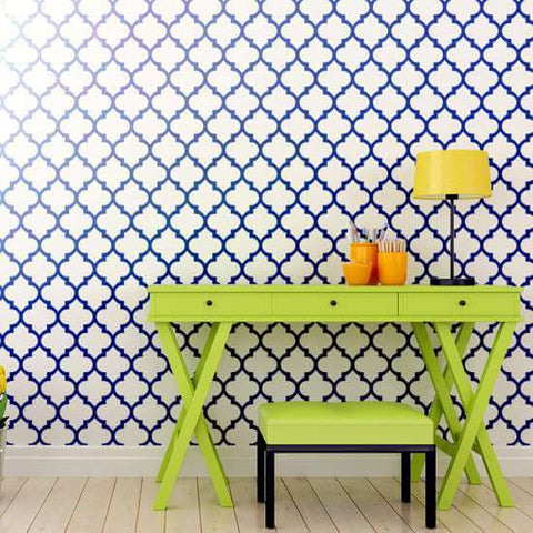 Agadir Wall Stencils shown in blue