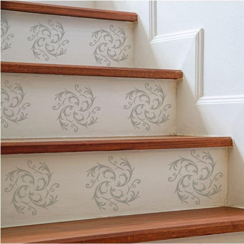 Victorian Baroque Designer Craft Stencil On Stairs