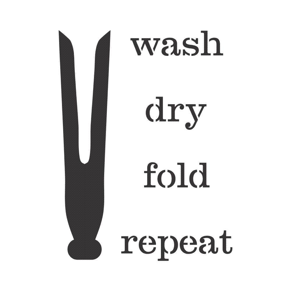 Wash Dry Fold Repeat Medium Craft Stencil