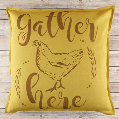 Gather Here Farmhouse Wall Stencil