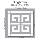 Crete Greek Key Wall Stencil Single Tile