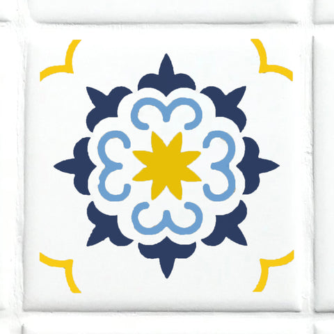 Talavera Tile Medallion Wall Stencil