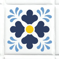 Talavera Flower Wall Stencil