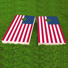 American USA Flag Cornhole Board Stencil