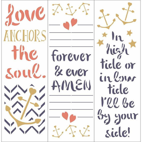 Steadfast Anchor Wedding Wall Stencil