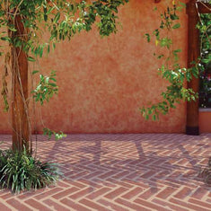 Herringbone Brick Wall, Patio