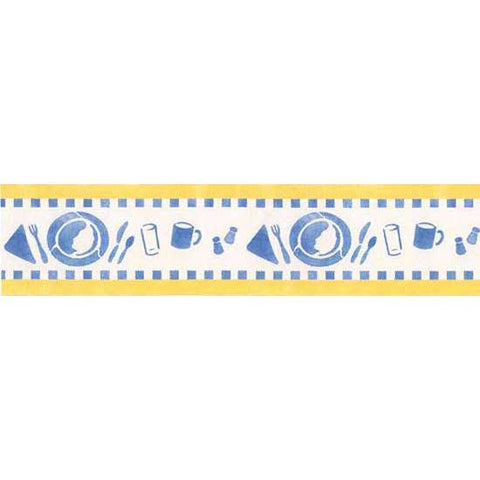 Blue Plate Special Kitchen Border Stencil